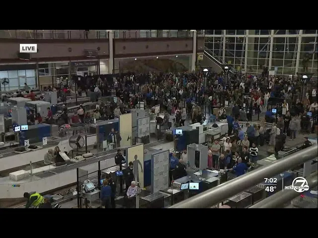 Denver International Airport sees long security wait times amid holiday travel