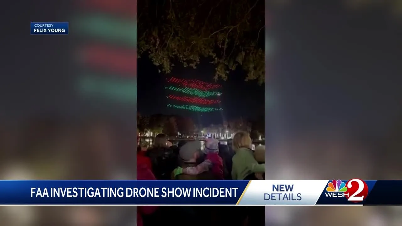 Multiple drones fall from sky during downtown Orlando's Holiday Drone Show