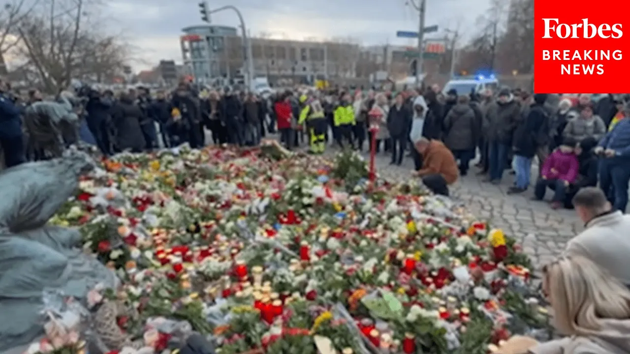 People In Magdeburg Germany Honor The Victims Of Friday's Christmas Market Car Attack